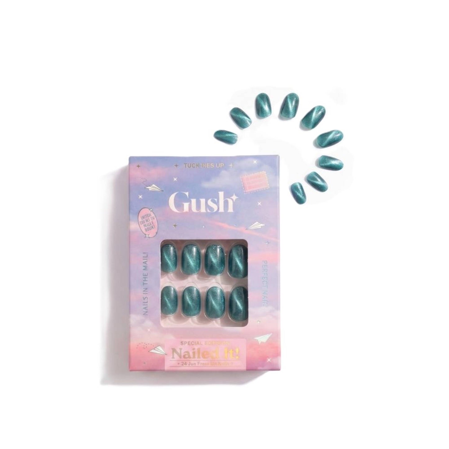 Gush Beauty Nailed It Reusable Luxury Press On Nails With Application Kit - Sea You Never