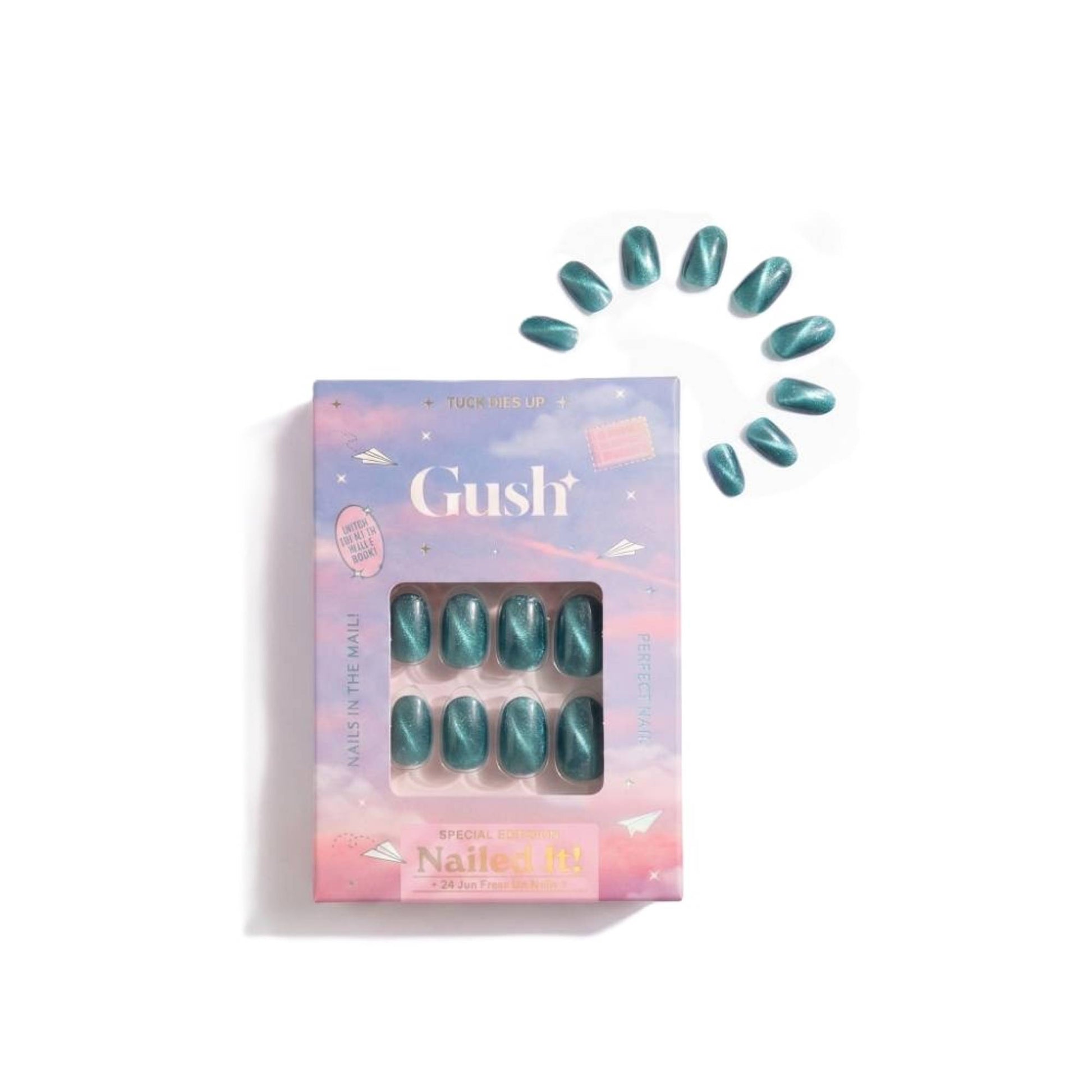 Gush Beauty Nailed It Reusable Luxury Press On Nails With Application Kit - Sea You Never
