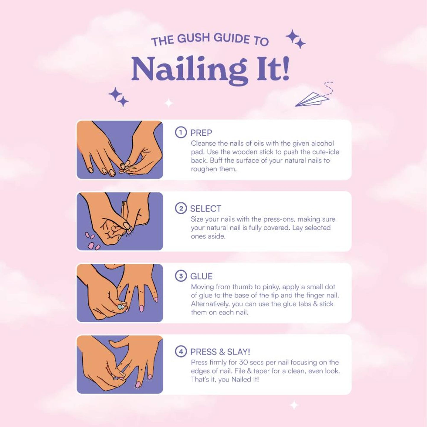Gush Beauty Nailed It Reusable Luxury Press On Nails With Application Kit - Sea You Never