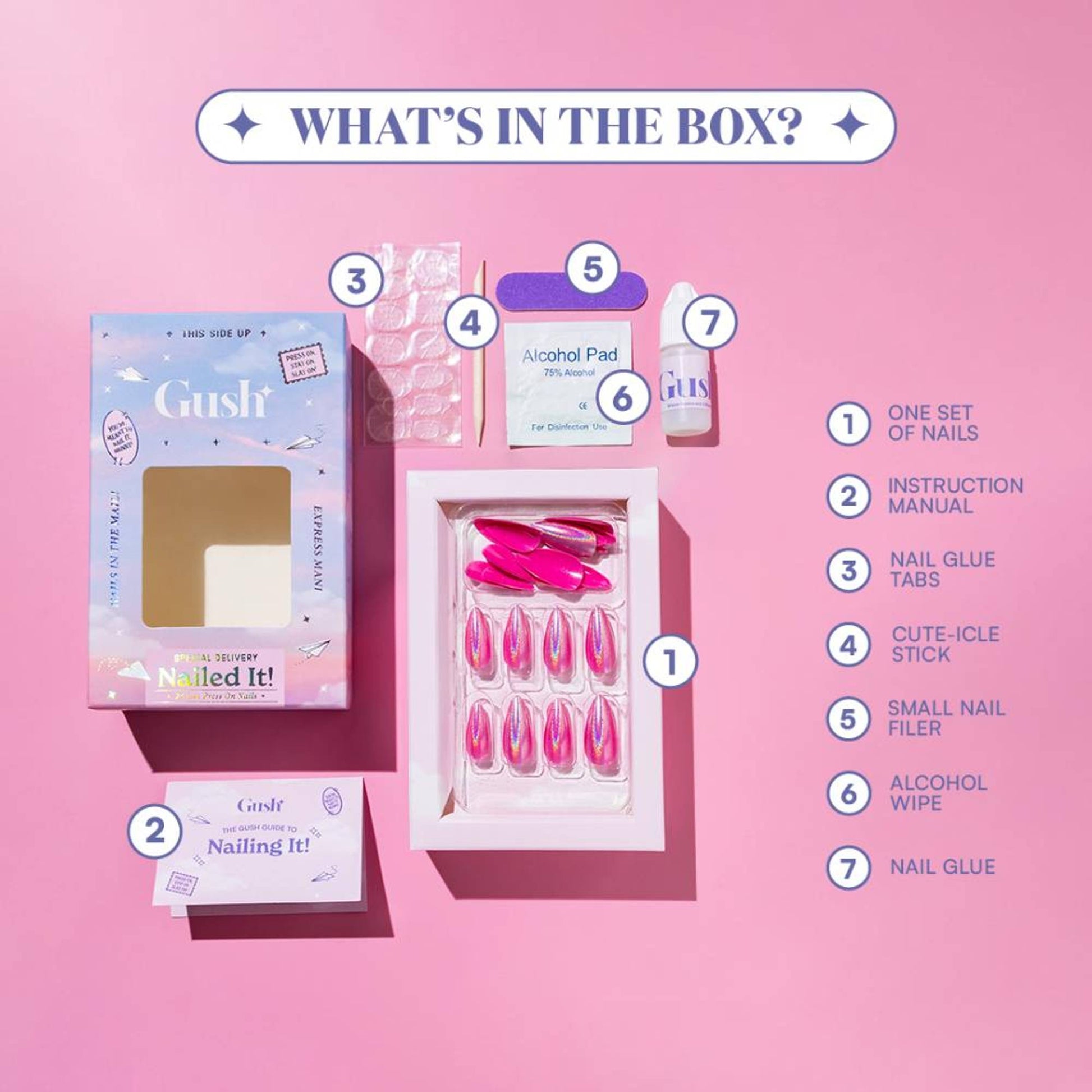 Gush Beauty Nailed It Reusable Luxury Press On Nails With Application Kit - Sea You Never