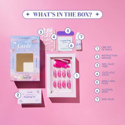 Gush Beauty Nailed It Reusable Luxury Press On Nails With Application Kit - Sea You Never