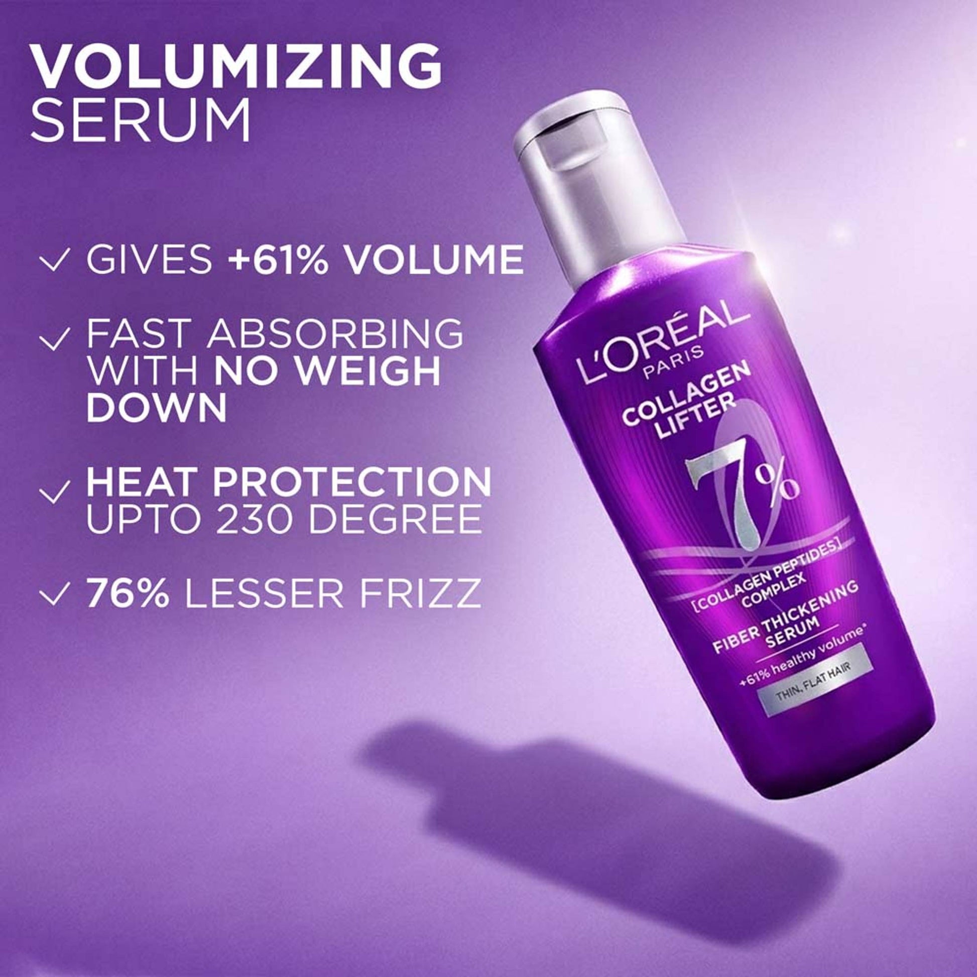 Collagen Lifter Hair Thickening Serum with 7% Collagen Peptides for lightweight volume