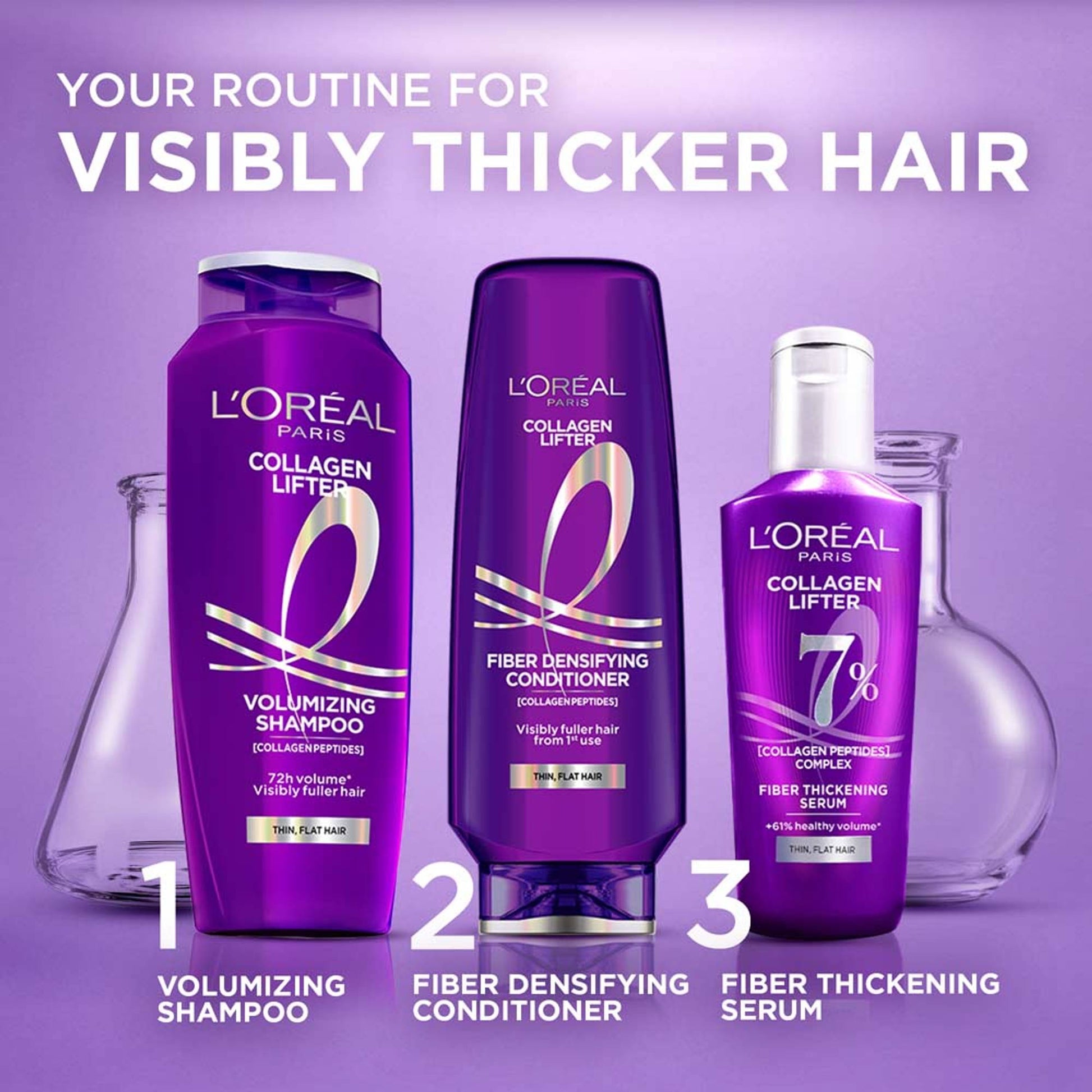 Collagen Lifter Hair Thickening Serum with 7% Collagen Peptides for lightweight volume