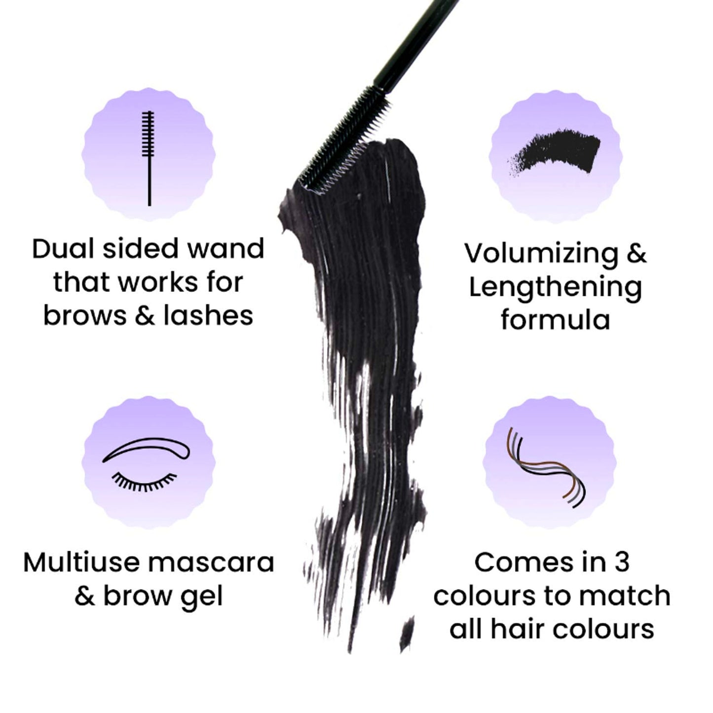 FAE Beauty Brash Volumizing & Lengthening Formula Dual Mascara and Brow Gel - Jet Black