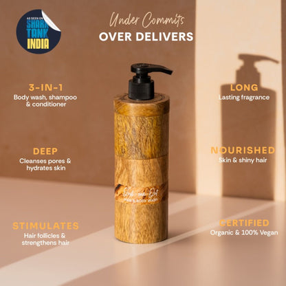 Mintree Organic Oud Body Wash for Dull, Dry & Tanned Skin with Ceramide|Shower Gel for Men&Women