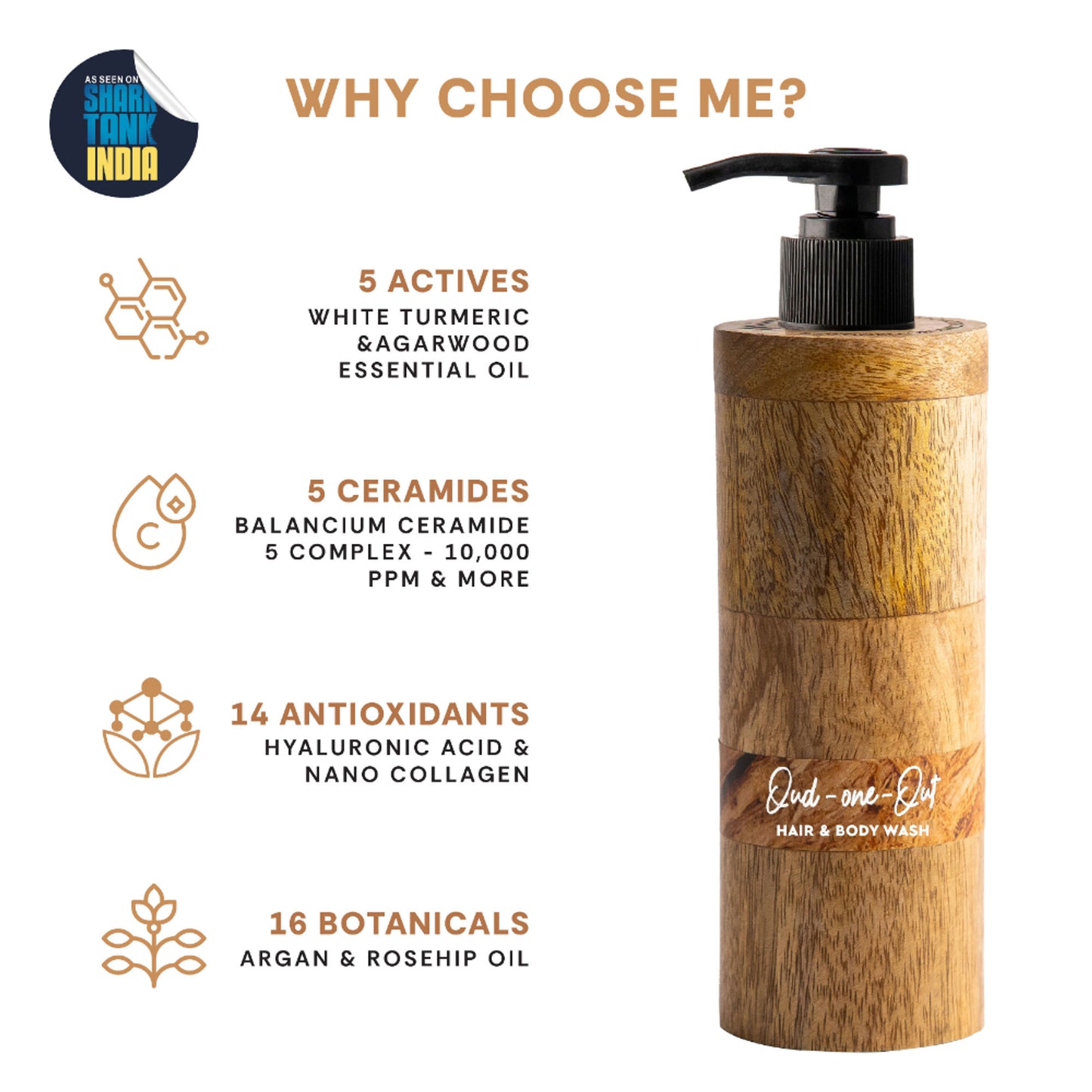 Mintree Organic Oud Body Wash for Dull, Dry & Tanned Skin with Ceramide|Shower Gel for Men&Women