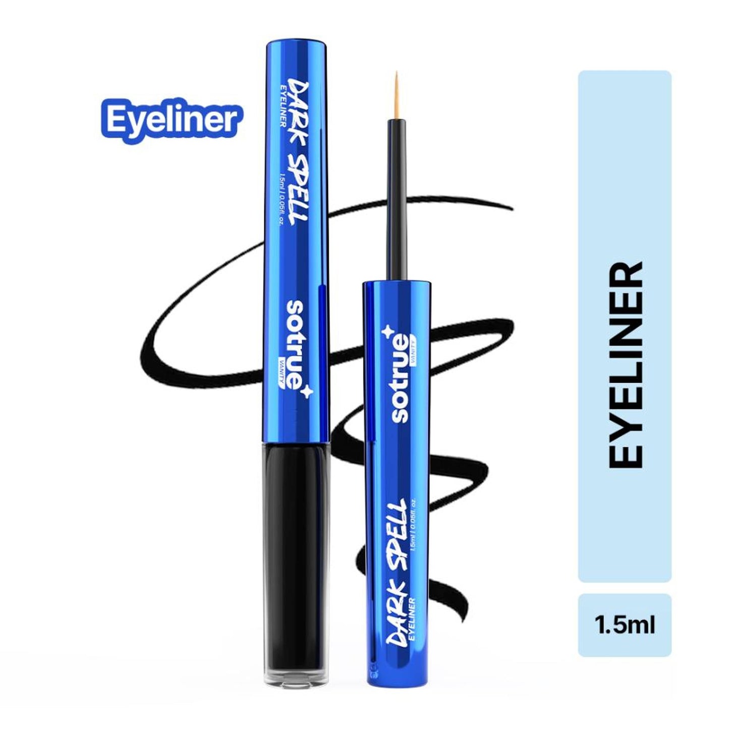 Sotrue Dark Spell Liquid Eyeliner | Smudge-proof & Waterproof Liner, Lasts 24Hr | 1.5 ml