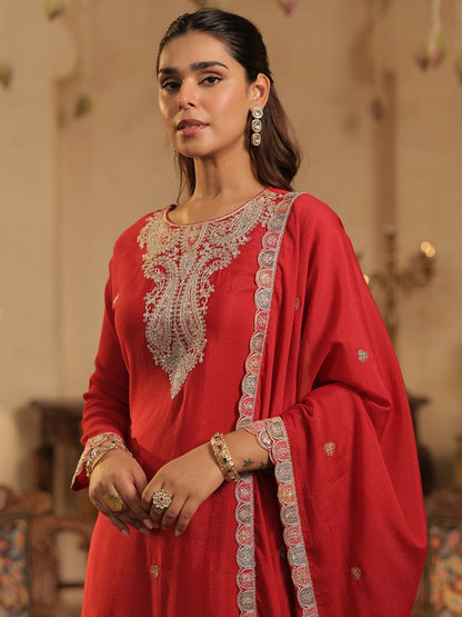 Indyancart IE Women Floral Printed Kurta with Palazzo & Dupatta