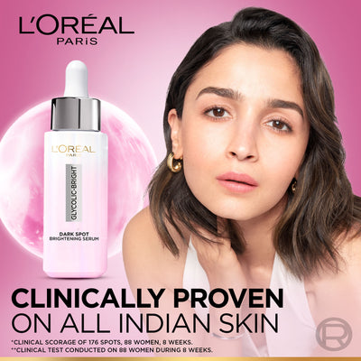 L'Oreal Paris Glycolic Bright 8% [Melasyl + Niacinamide] Face Serum for Brightening Dark Spots