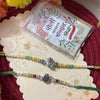 Dhiyona Set Of 2 Multicolor Religious Thread Rakhi With Roli Chawal Chandan Mishri