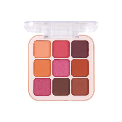 Shryoan Long Lasting My Eyes Up matte and shimmer eyeshadow palette with 3 shades, featuring neutral and glitter finishes.