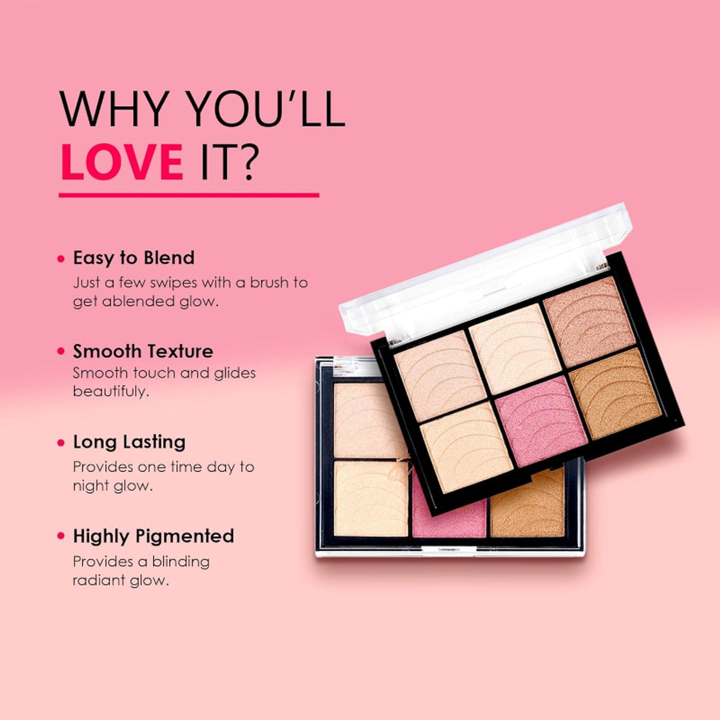 Shryoan Game On Blusher & Highlighter Palette - 3