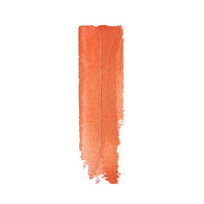Huda Beauty Lovefest Cream Blush in Tosted Tangerine, vibrant orange shade in a compact with a smooth, creamy texture.