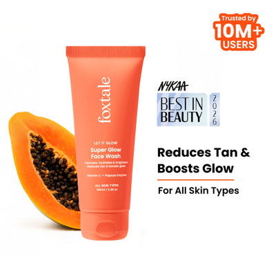 Foxtale Super Glow Face Wash with Papaya Enzyme & Vitamin C for Tan Removal & Glowing Skin