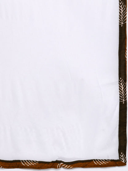 Dhiyona IE Women Olive Green & Maroon Ethnic Motifs Printed Kurta with Trousers & Dupatta