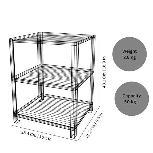 Spillbox 3 Tier Spice Rack for Kitchen Space Saving Countertop Storage Racks Cosmetics Organizer Kitchen Shelf Bathroom Organizer Stand Multipurpose Tiered Shelves