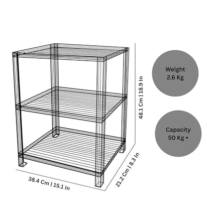 Spillbox 3 Tier Spice Rack for Kitchen Space Saving Countertop Storage Racks Cosmetics Organizer Kitchen Shelf Bathroom Organizer Stand Multipurpose Tiered Shelves