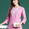Indyancart IE Women Floral Embroidered Thread Work Kurta