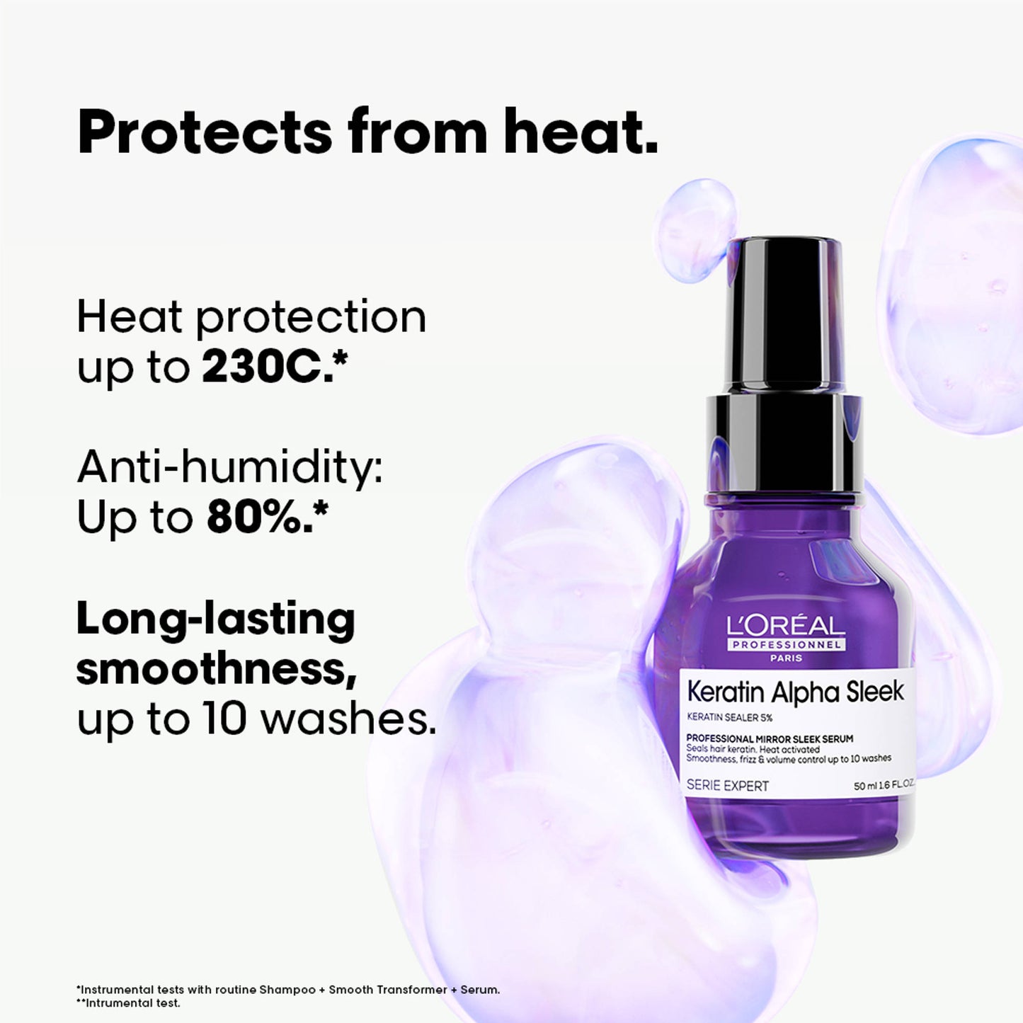 L'Oreal Professionnel Keratin Alpha Sleek Anti- frizz Serum for Glass shine and smoothness