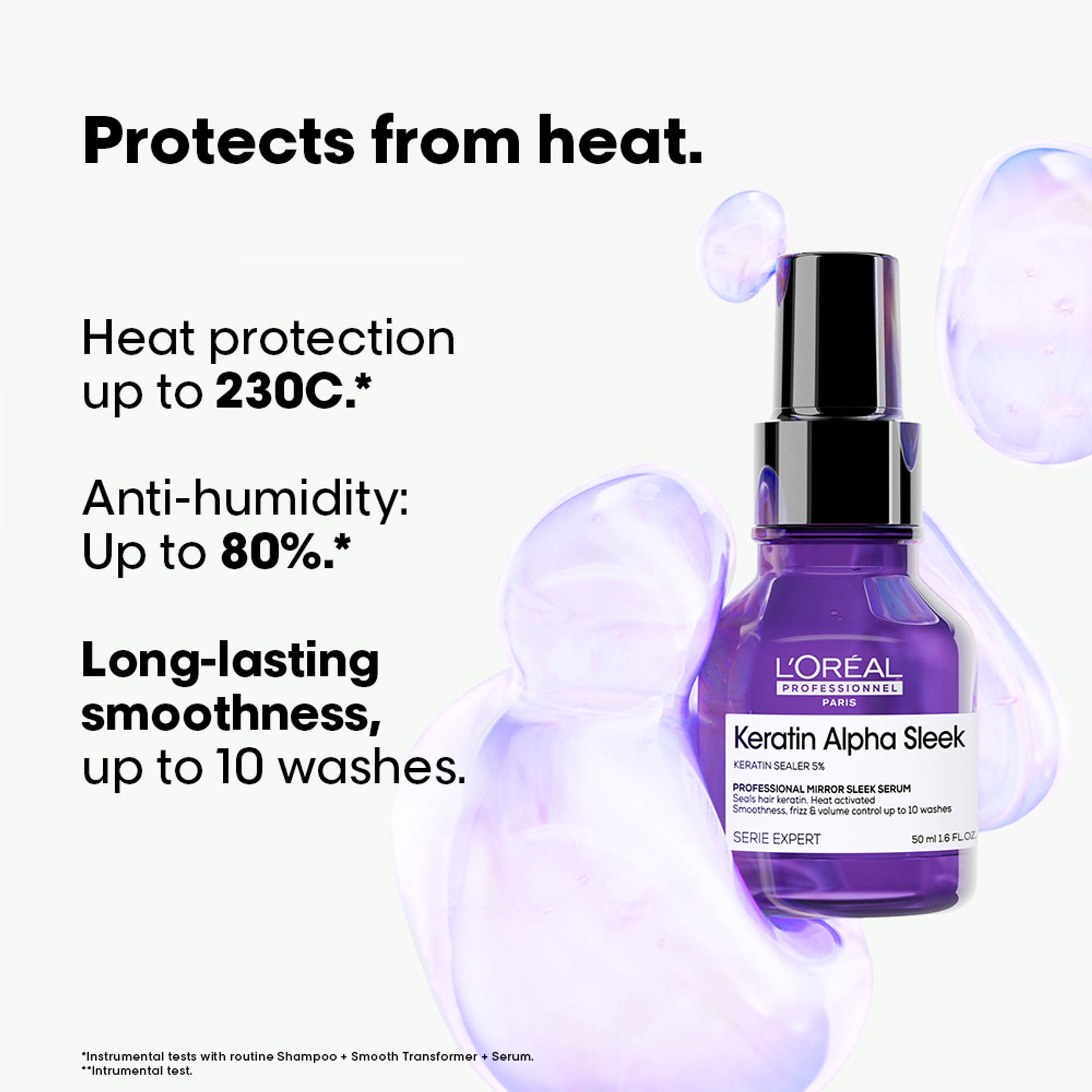 L'Oreal Professionnel Keratin Alpha Sleek Anti- frizz Serum for Glass shine and smoothness