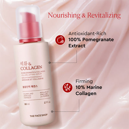 The Face Shop Pomegranate And Collagen Serum, With 10% Collagen & Hyaluronic Acid, For Skin Firming