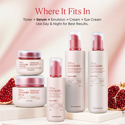 The Face Shop Pomegranate And Collagen Serum, With 10% Collagen & Hyaluronic Acid, For Skin Firming