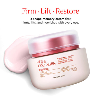 The Face Shop Pomegranate & 10% Collagen Korean Beauty Moisturizer - Anti Aging Day & Night Cream