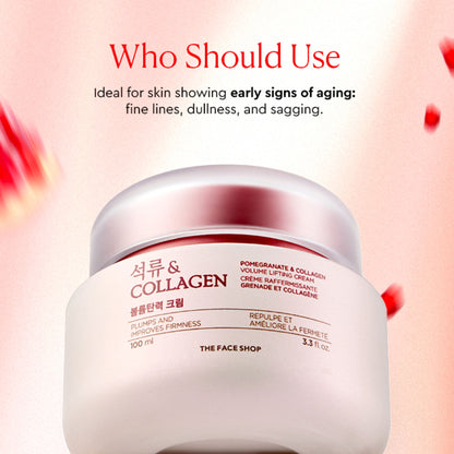 The Face Shop Pomegranate & 10% Collagen Korean Beauty Moisturizer - Anti Aging Day & Night Cream