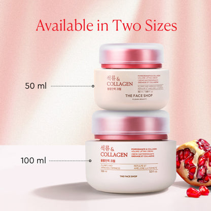 The Face Shop Pomegranate & 10% Collagen Korean Beauty Moisturizer - Anti Aging Day & Night Cream