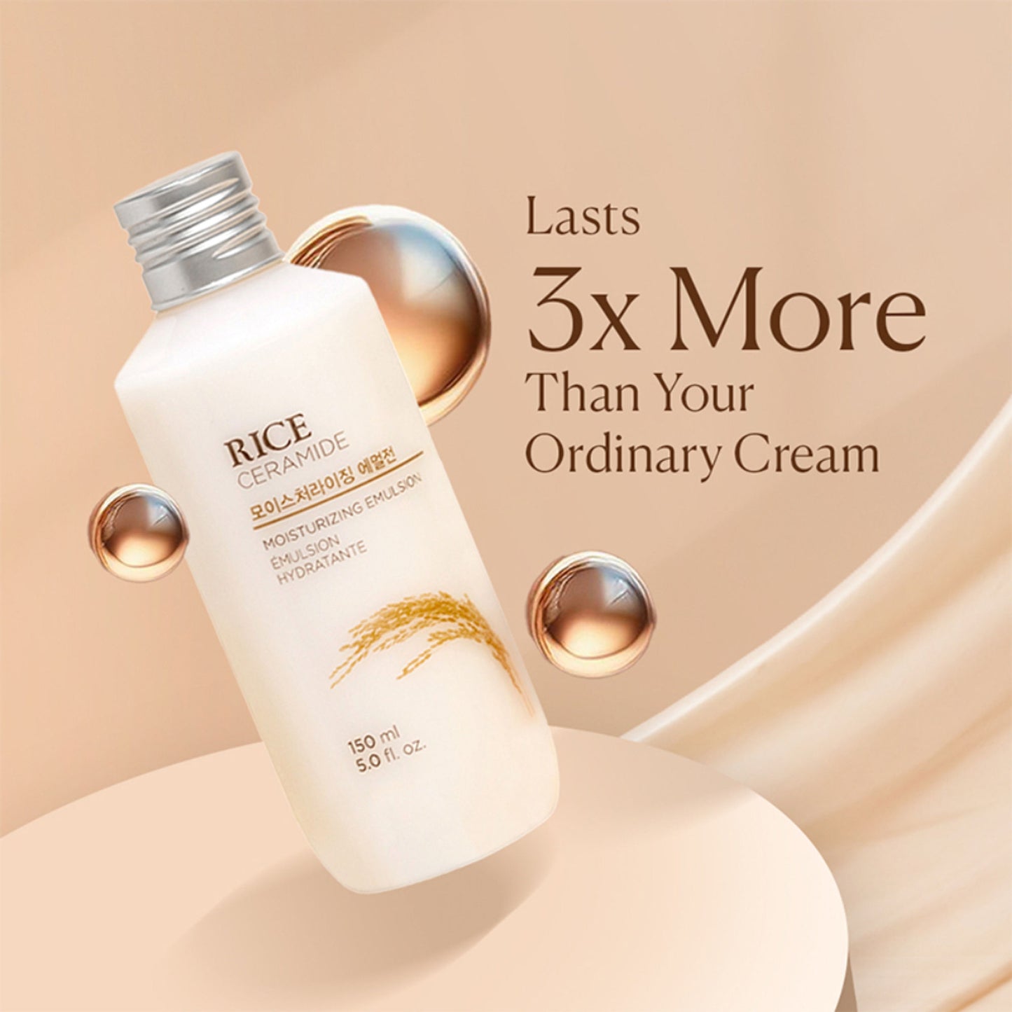 The Face Shop Rice & Ceramide Moisturizing Emulsion, Locks Skin Moisture & Strengthens Skin Barrier