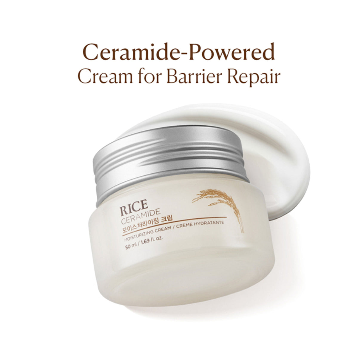 The Face Shop Ceramide & Rice Moisturizer - Korean Day Cream for Barrier Repair & Glass Skin Glow