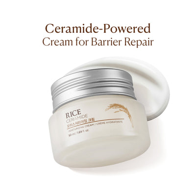The Face Shop Ceramide & Rice Moisturizer - Korean Day Cream for Barrier Repair & Glass Skin Glow