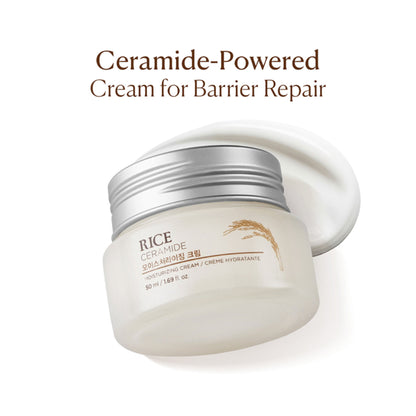The Face Shop Ceramide & Rice Moisturizer - Korean Day Cream for Barrier Repair & Glass Skin Glow