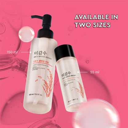 The Face Shop Rice Water Bright Light Cleansing Oil, Makeup Remover On Heavy Makeup & Impurities