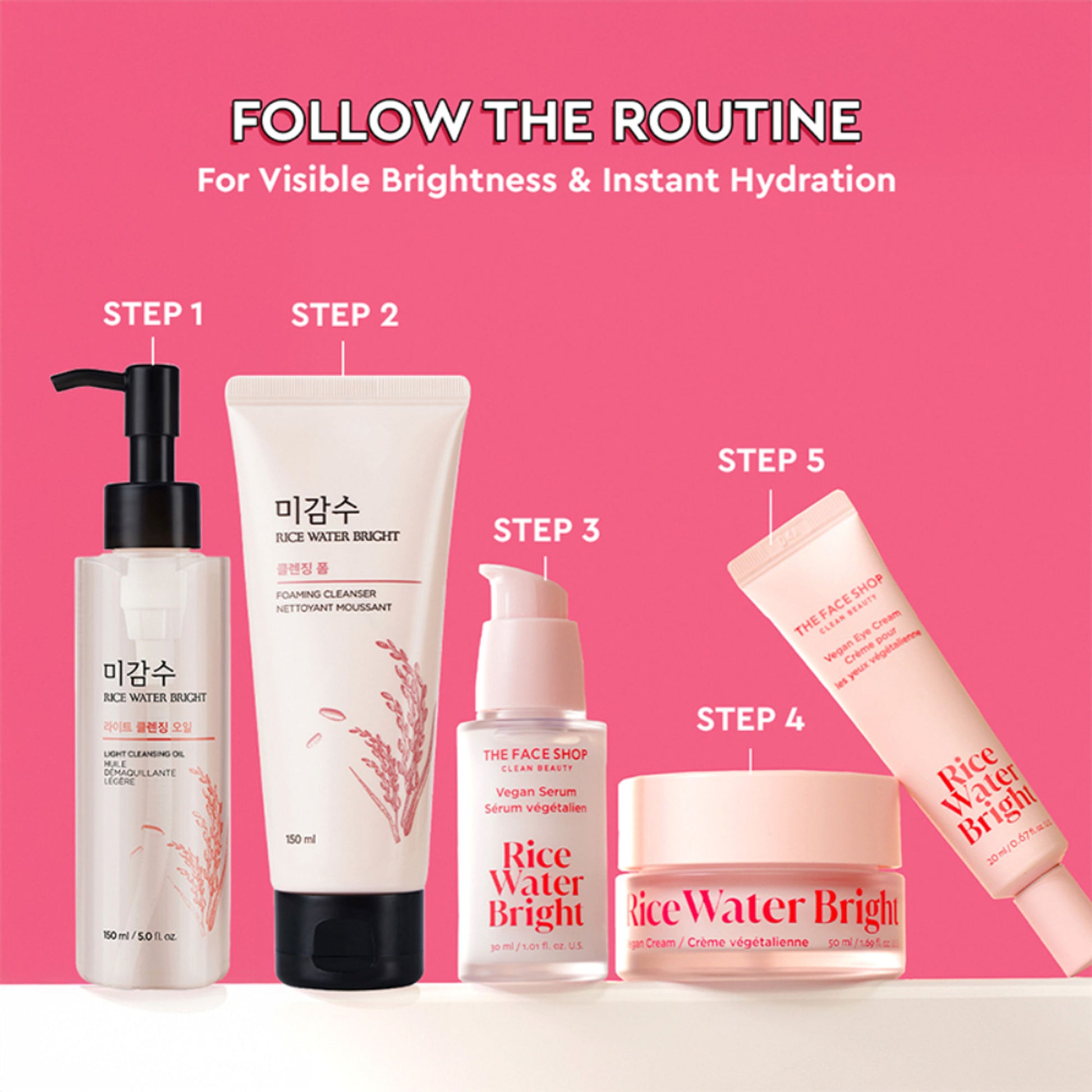 The Face Shop Rice Water Bright Light Cleansing Oil, Makeup Remover On Heavy Makeup & Impurities
