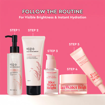 The Face Shop Rice Water Bright Light Cleansing Oil, Makeup Remover On Heavy Makeup & Impurities