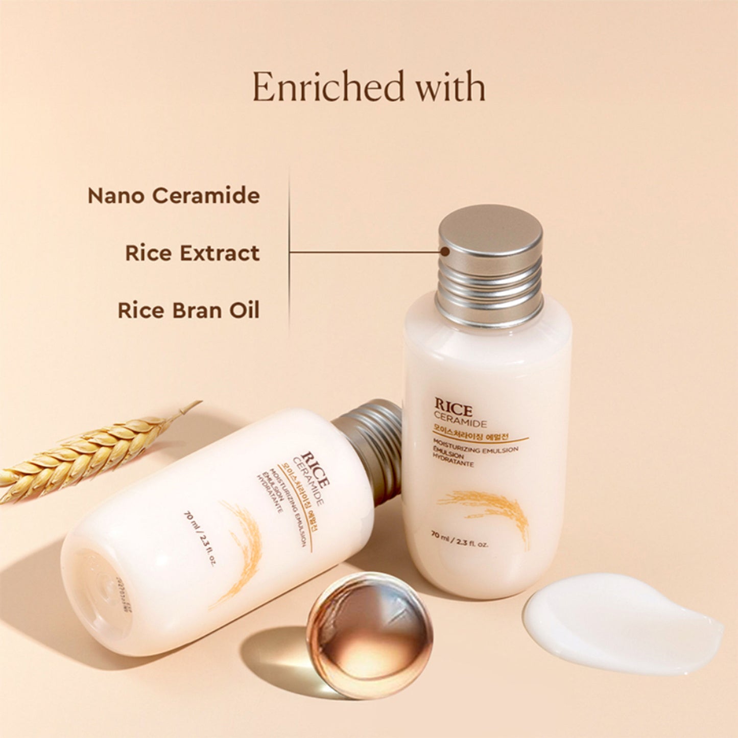 The Face Shop Rice & Ceramide Moisturizing Emulsion, Locks Skin Moisture & Strengthens Skin Barrier
