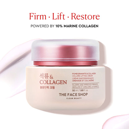 The Face Shop Pomegranate & 10% Collagen Korean Beauty Moisturizer - Anti Aging Day & Night Cream