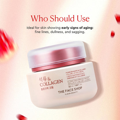 The Face Shop Pomegranate & 10% Collagen Korean Beauty Moisturizer - Anti Aging Day & Night Cream