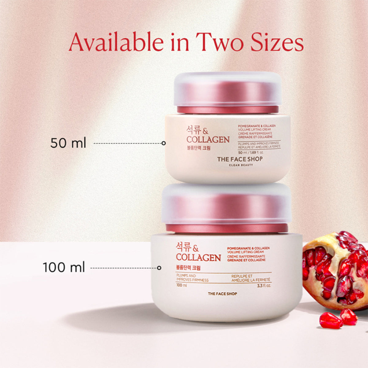 The Face Shop Pomegranate & 10% Collagen Korean Beauty Moisturizer - Anti Aging Day & Night Cream