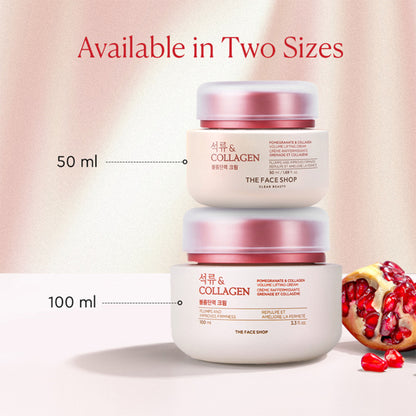The Face Shop Pomegranate & 10% Collagen Korean Beauty Moisturizer - Anti Aging Day & Night Cream