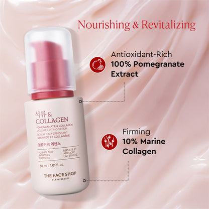 The Face Shop Pomegranate And Collagen Serum, With 10% Collagen & Hyaluronic Acid, For Skin Firming