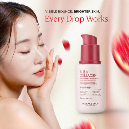 The Face Shop Pomegranate And Collagen Serum, With 10% Collagen & Hyaluronic Acid, For Skin Firming