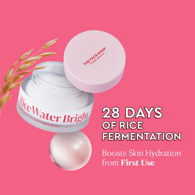 The Face Shop Rice Water Cream with Niacinamide & HA, Brightens Skin, Fades Blemishes & Acne Marks