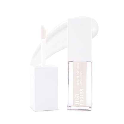 Just Herbs Cherry Blossom lip gloss with a shiny finish, hydrating formula, and glossy crystal appearance in a sleek tube.