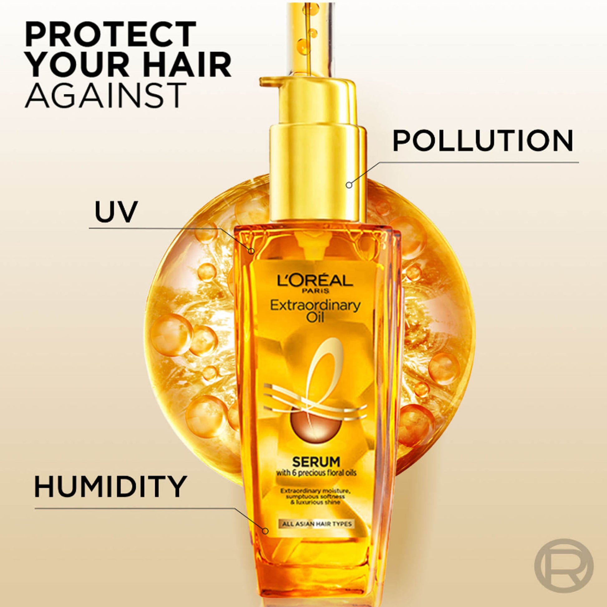 L'Oreal Paris Extraordinary Oil Hair Serum, Anti-Frizz Serum With UV Protection