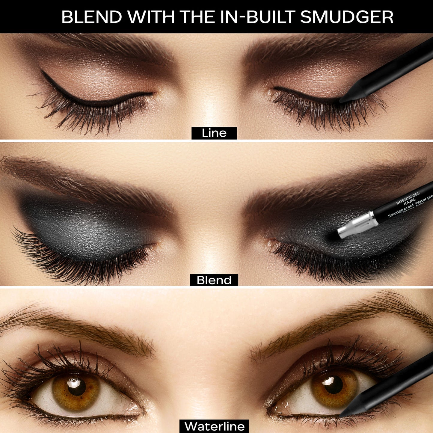Faces Canada Ultime Pro Intense Gel Kajal With Smudger & Sharpener - Black