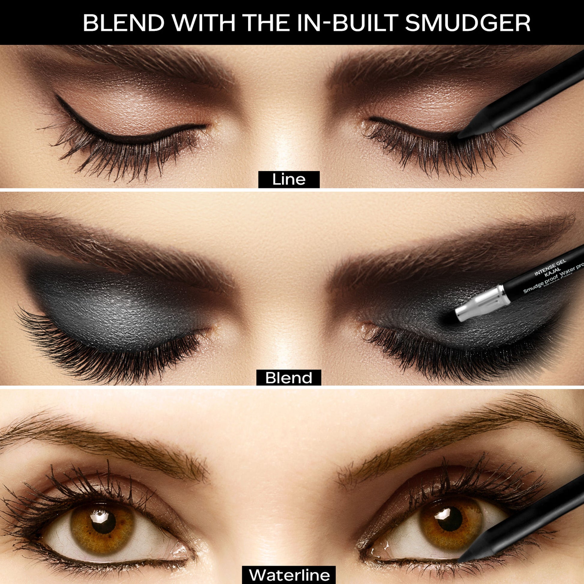 Faces Canada Ultime Pro Intense Gel Kajal With Smudger & Sharpener - Black