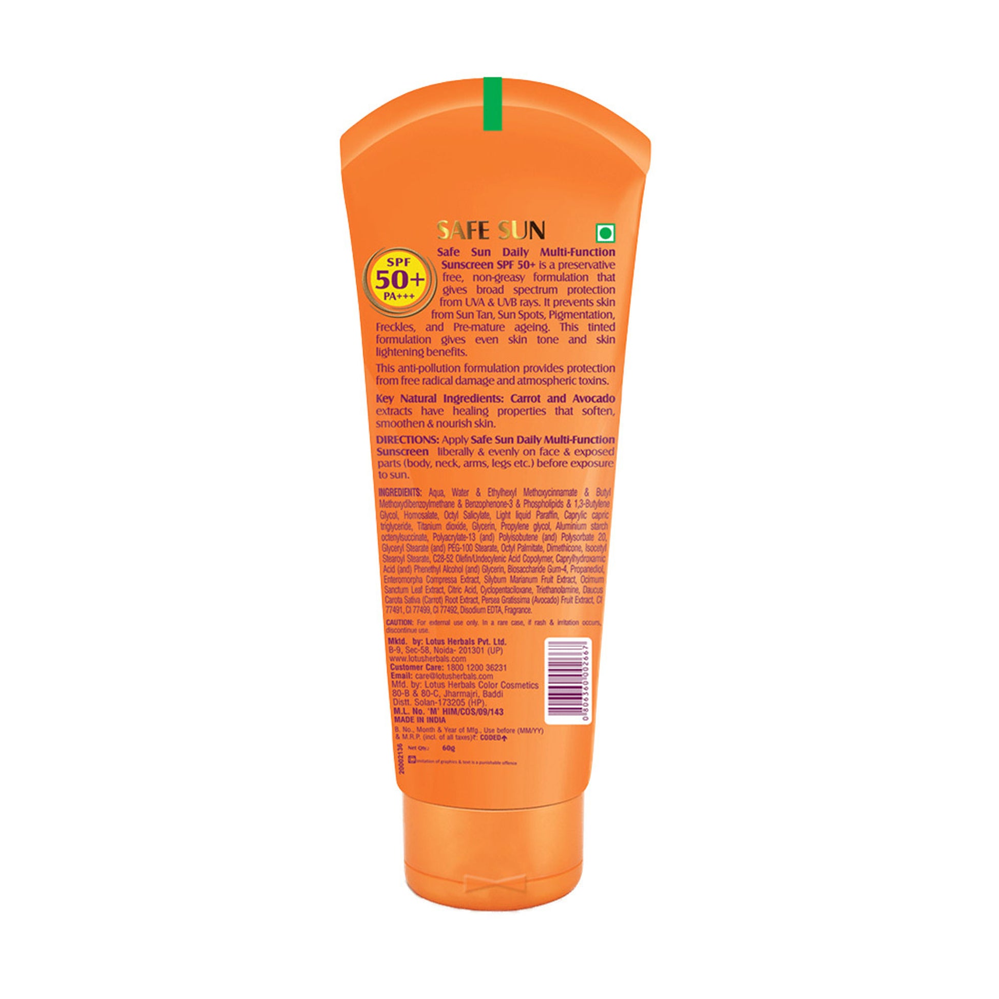 Lotus Herbals SafeSun Daily Multi-Function Sunscreen SPF 50+ With Lightweight & Non-Greasy Formula