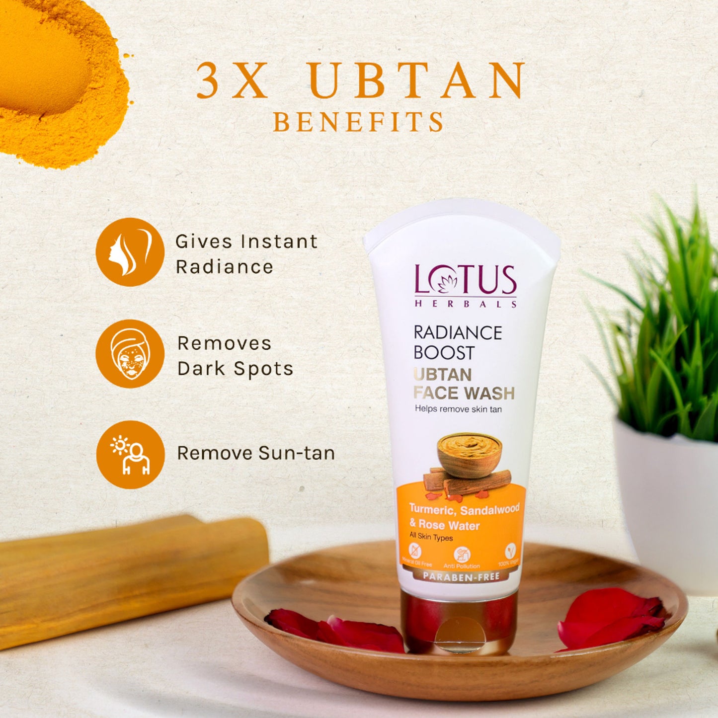 Lotus Herbals Radiance Boost Ubtan Face Wash